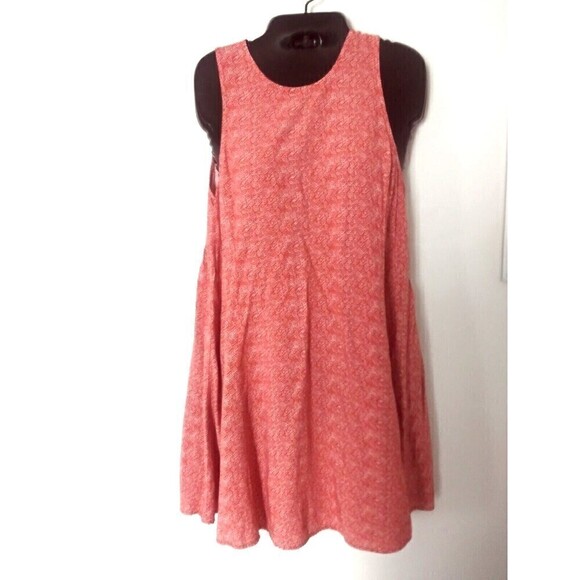 Old Navy Women Size Medium Dress SL Woven Swing Warm Combo Dress Keyhole Back - Picture 5 of 6